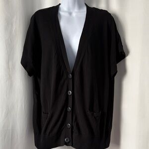 Classic Black Button-Down Women's Cardigan